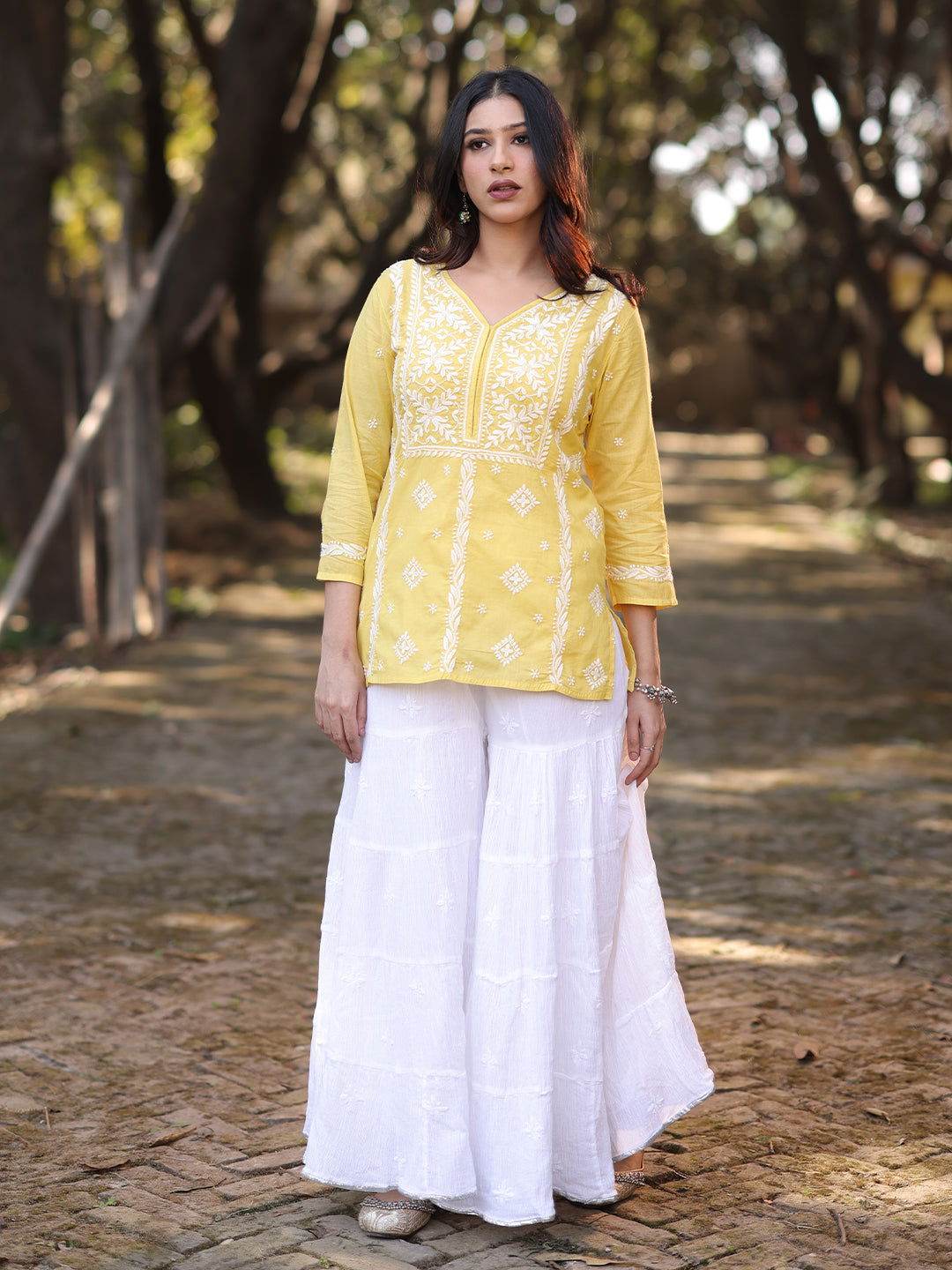 MARIAM Chikankari Mulmul Top - KRI CHIKANKARI